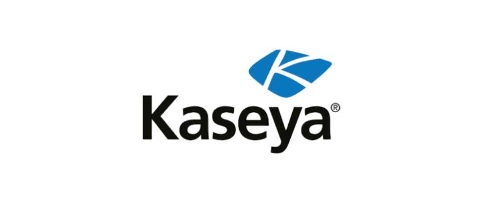 Kaseya IT management software logo, offering powerful tools for remote monitoring, network security, and IT automation.
