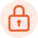 Padlock icon representing data security and information protection