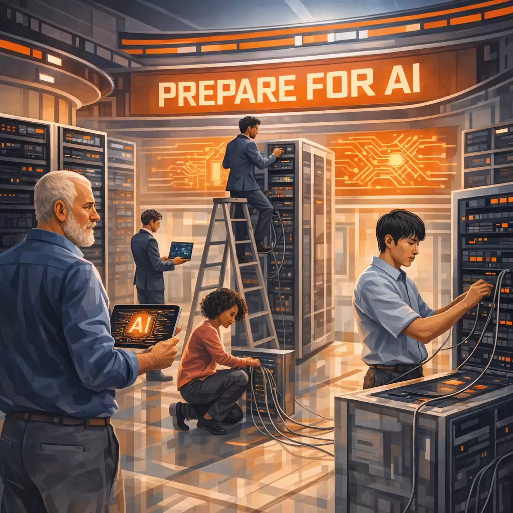 IT professionals in Sydney preparing systems for AI integration and efficiency.